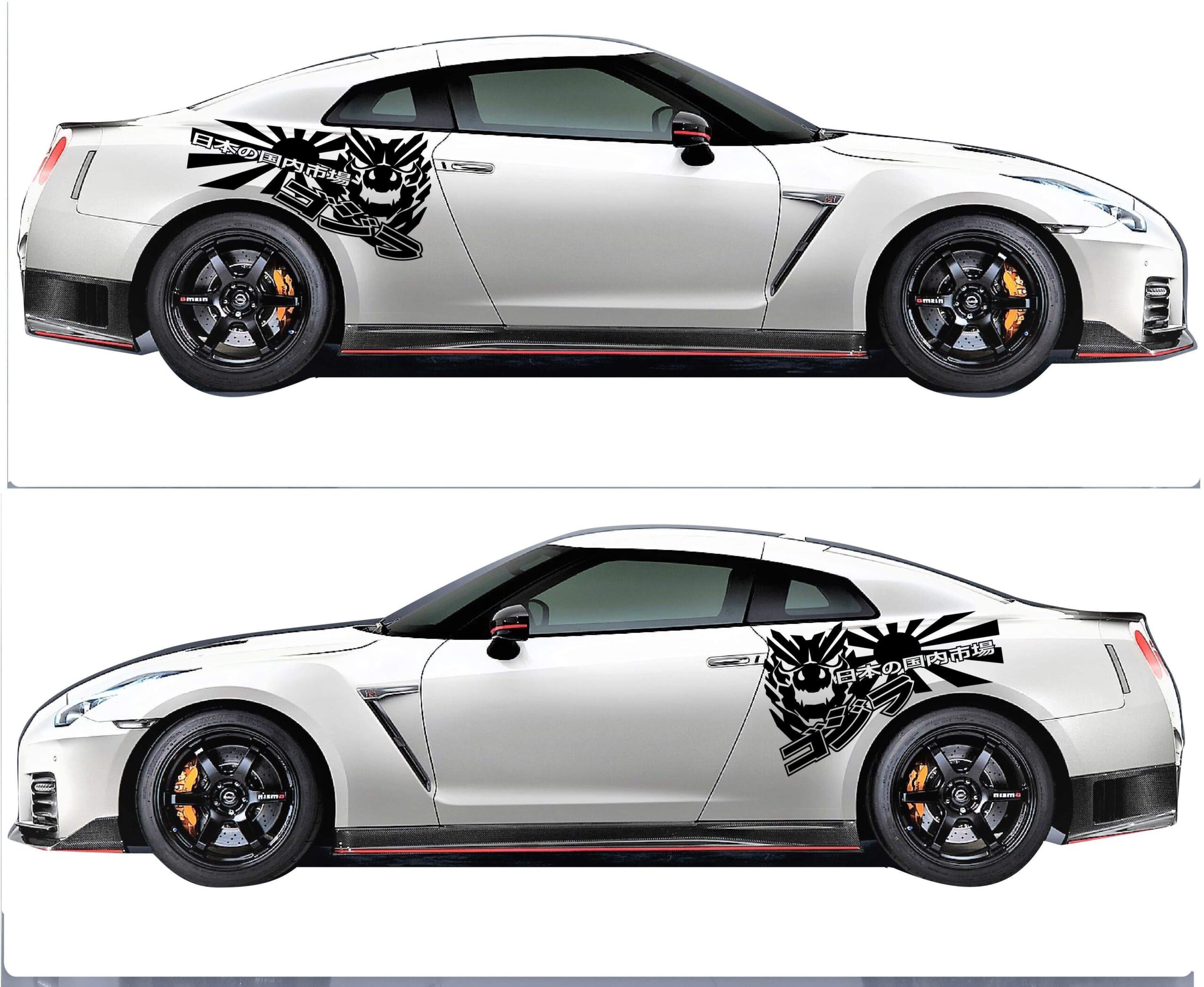 home nissan gtr vinyl fender decal stickers godzilla jdm evilrpm scaled