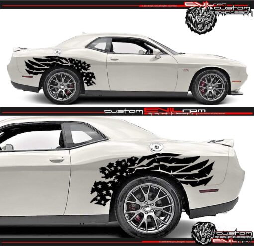 Dodge Challenger Side Fender Vinyl Kit Usa Flag Custom Sticker Decals Evilrpm Evilrpm 12045312032837.jpg