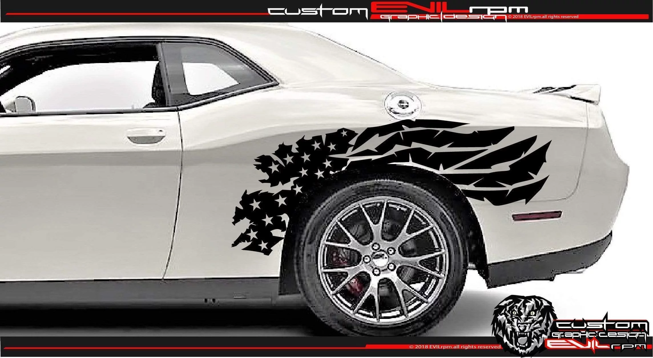 Dodge Challenger Side Fender Vinyl Kit Usa Flag Custom Sticker Decals Evilrpm Evilrpm 12045323042885.jpg
