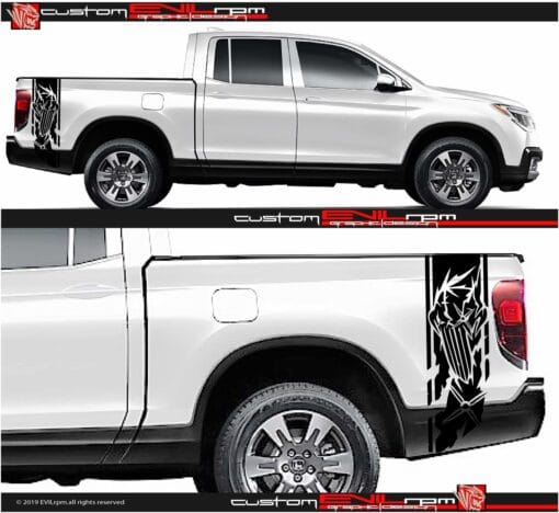 Punisher Truck Vinyl Decals For Honda Ridgeline Evilrpm 12044046598213.jpg