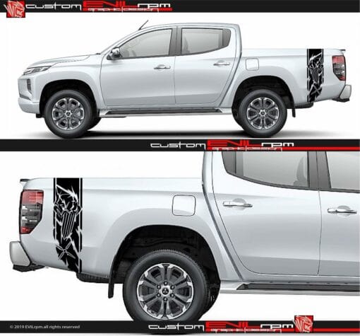 Punisher Truck Vinyl Decals For Mitsubishi L200 Triton Evilrpm 12044044697669.jpg
