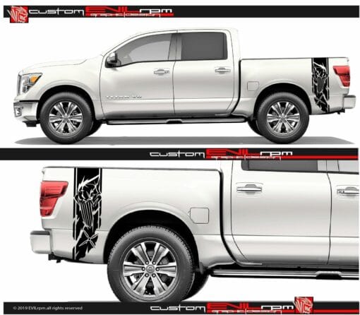 Punisher Truck Vinyl Decals For Nissan Titan Evilrpm 12044044435525.jpg